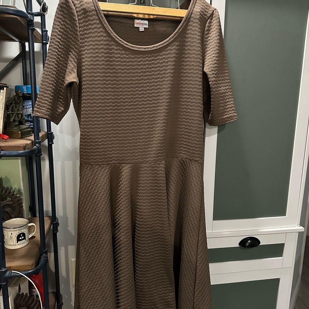 Elegant Brown Textured Dress